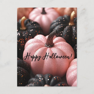 Tarjeta de saludo de Halloween para calabazas purp