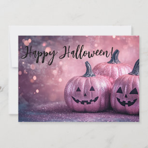 Tarjeta de saludo de Halloween para calabazas purp