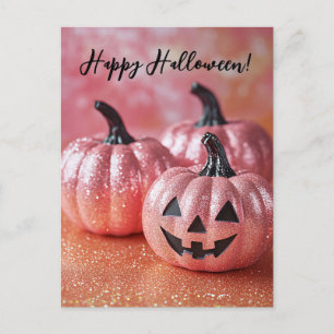 Tarjeta de saludo de Halloween para calabazas purp