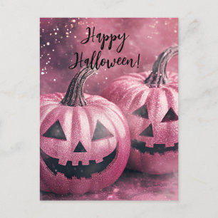 Tarjeta de saludo de Halloween para calabazas purp