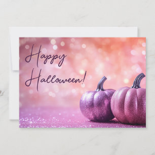 Tarjeta de saludo de Halloween para calabazas purp
