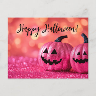 Tarjeta de saludo de Halloween para calabazas purp