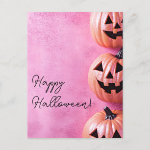 Tarjeta de saludo de Halloween para calabazas purp