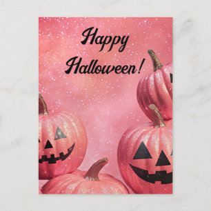 Tarjeta de saludo de Halloween para calabazas purp