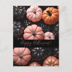 Tarjeta de saludo de Halloween para calabazas purp