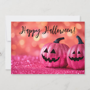 Tarjeta de saludo de Halloween para calabazas purp