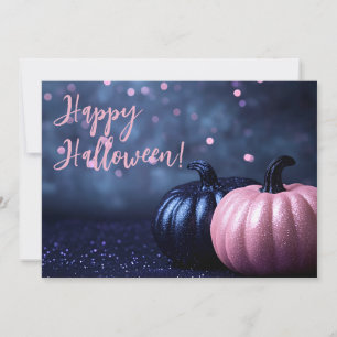 Tarjeta de saludo de Halloween para calabazas purp