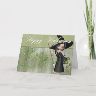 Tarjeta de saludo de Halloween para la pequeña bru