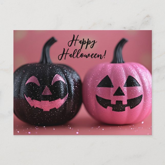 Tarjeta de saludo de Halloween para Purpurinas neg (Anverso)