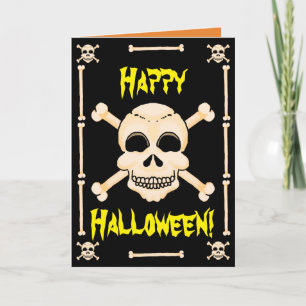 Tarjeta de saludo de Halloween para Skull & Crossb