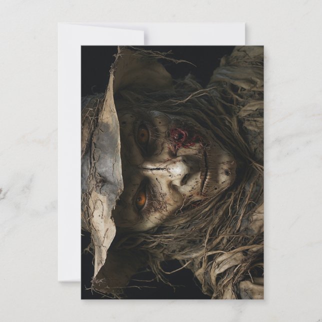 Tarjeta de saludo de Halloween Scarecrow (Anverso)