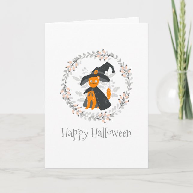 Tarjeta de saludo de Halloween simple pero elegant (Anverso)