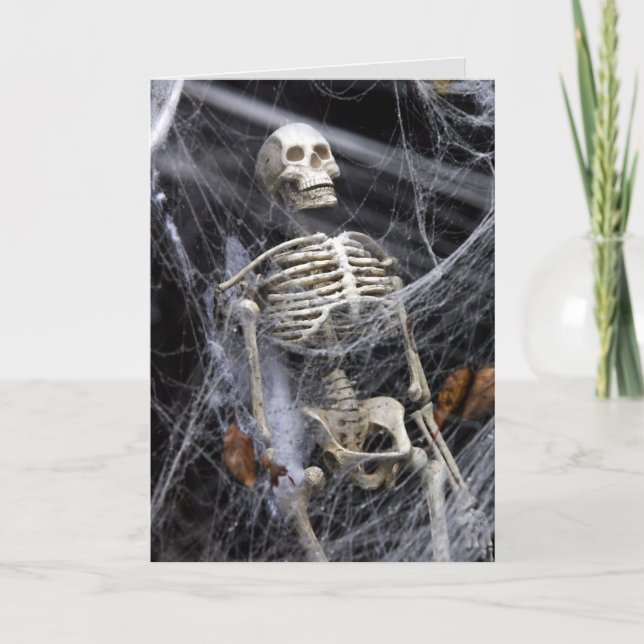 tarjeta de saludo de halloween skeleton (Anverso)