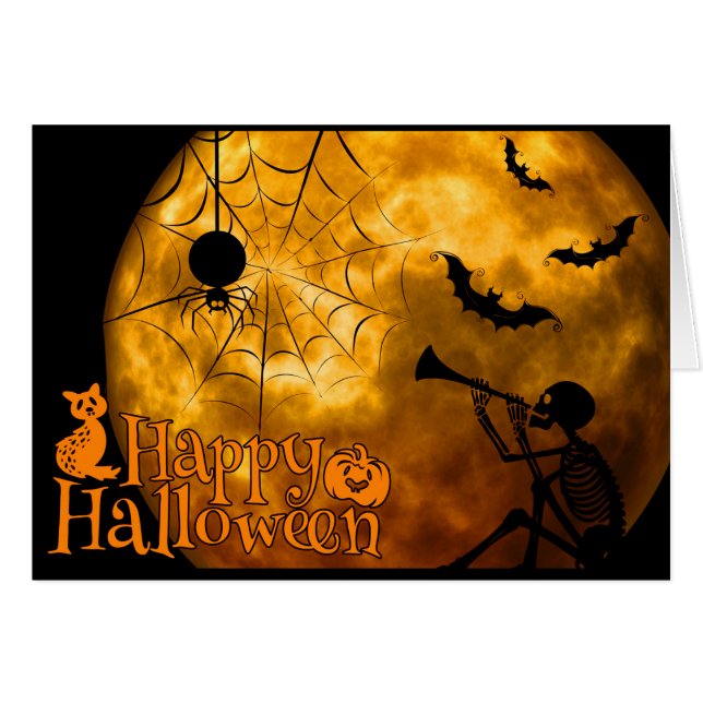 Tarjeta de saludo de Halloween/Spooky (Anverso (Horizontal))