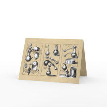 Tarjeta de saludo de herramientas y vasos de labor