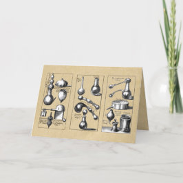 Tarjeta de saludo de herramientas y vasos de labor