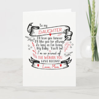 Tarjeta de saludo de hija de mamá orgullosa