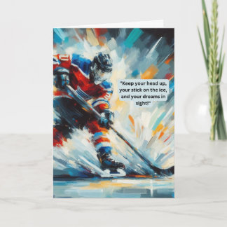 Tarjeta de saludo de hockey hacia adelante - "Sigu