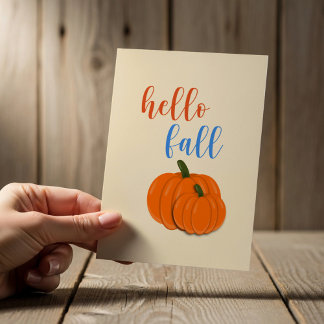 Tarjeta de saludo de Hola Otoño