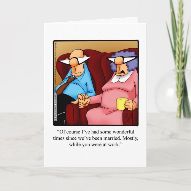 Tarjeta de saludo de humor para el aniversario (Anverso)