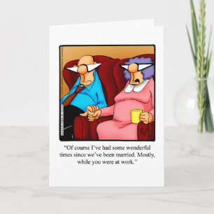 Tarjeta de saludo de humor para el aniversario