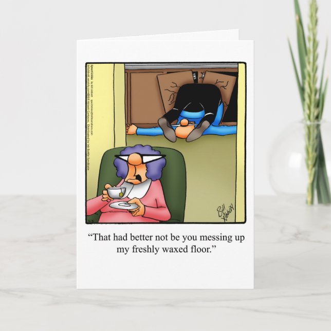 Tarjeta de saludo de humor para el aniversario (Anverso)