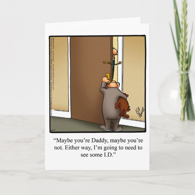 Tarjeta de saludo de humor para el día del padre (Anverso)