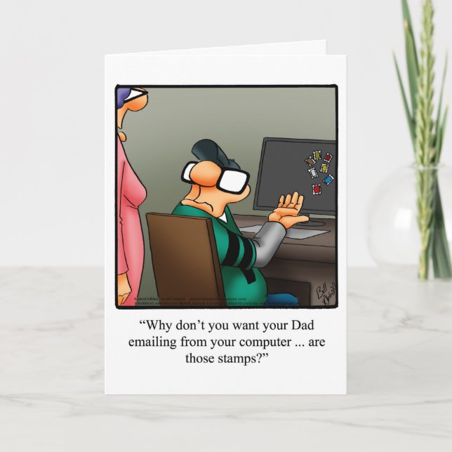 Tarjeta de saludo de humor para el día del padre (Anverso)