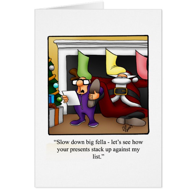 Tarjeta de saludo de humor para navidades (Frente)