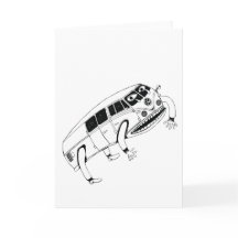 Tarjeta de saludo de Ilustracion Kombi Van