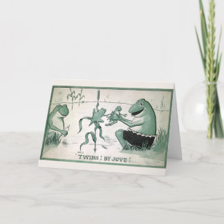 Tarjeta de saludo de invitación de mellizos de ran