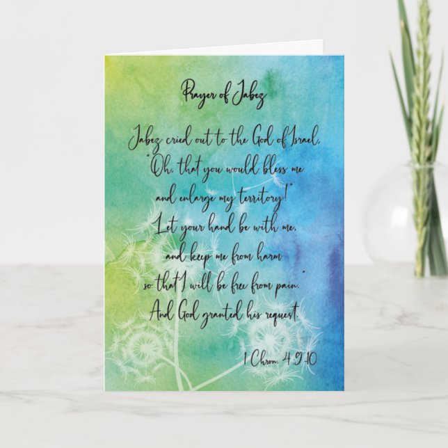 Tarjeta De Saludo De Jabez Watercolor Blank (Anverso)