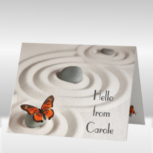 Tarjeta de saludo de Jardín Zen, Mariposa Monarca