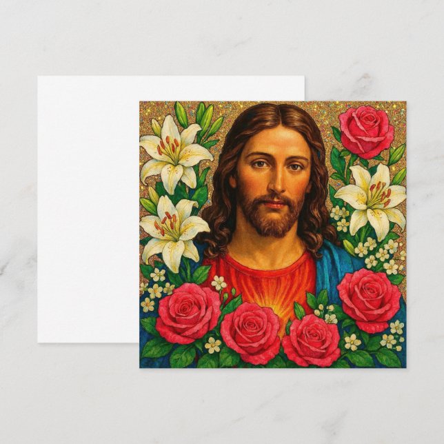 Tarjeta de saludo de Jesús. (Anverso / Reverso)