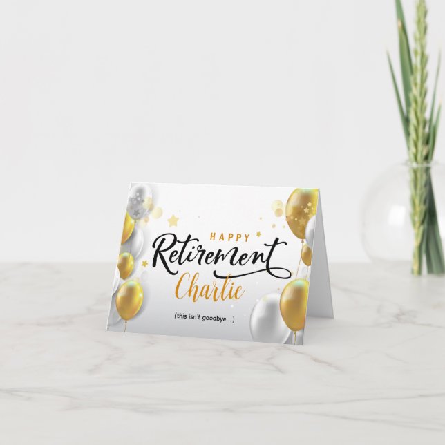 tarjeta de saludo de jubilación personalizada (Anverso)