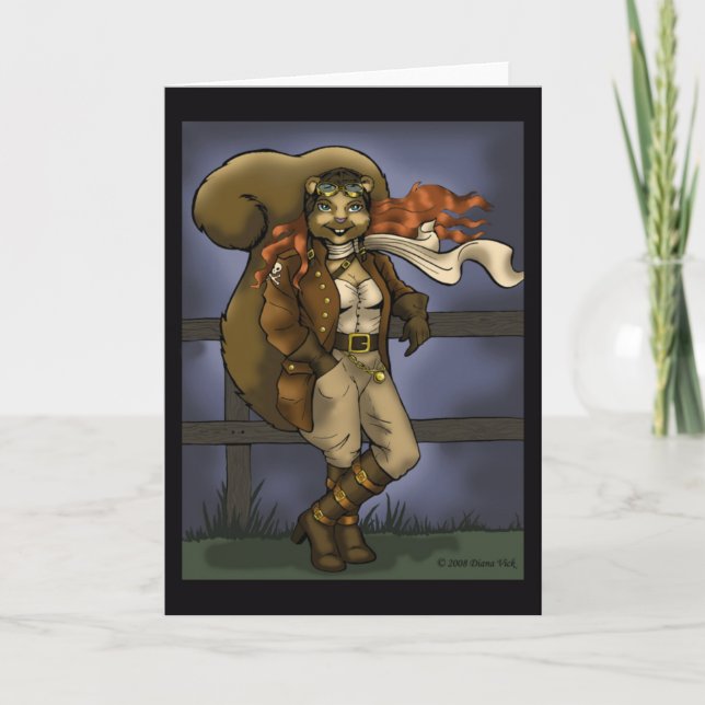 Tarjeta de saludo de la ardilla voladora (Anverso)