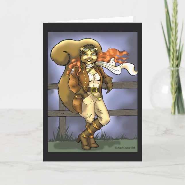 Tarjeta de saludo de la ardilla voladora (Anverso)