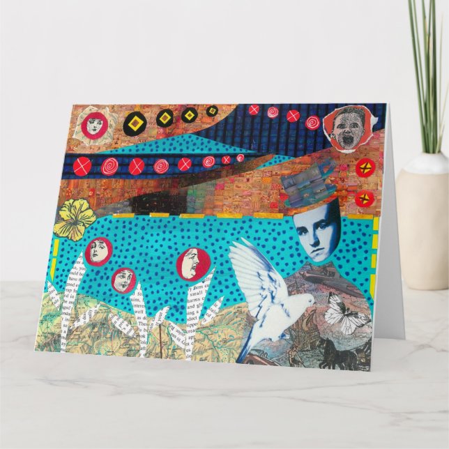 Tarjeta de saludo de la cabeza de la taza de té (Anverso)