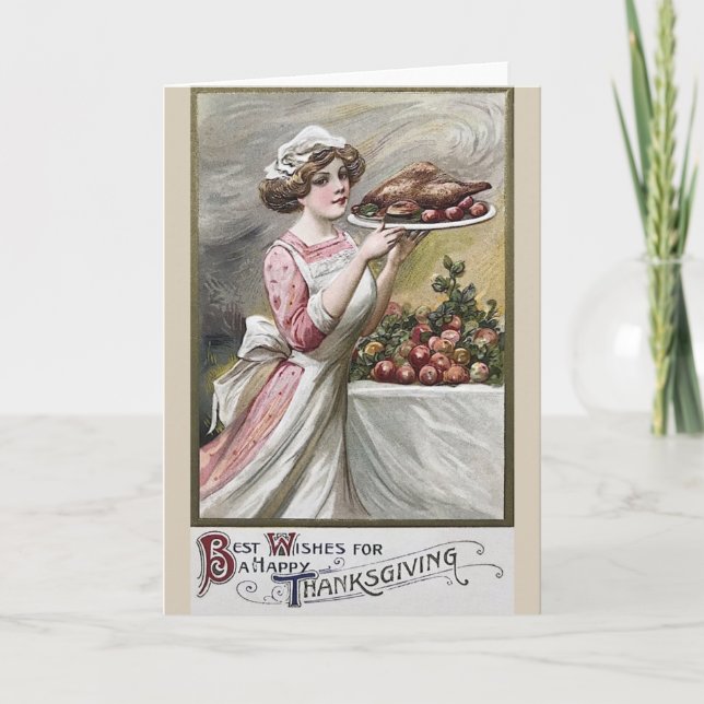 Tarjeta de saludo de la cena de Acción de Gracias  (Anverso)