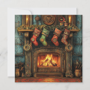Tarjeta de saludo de la chimenea Steampunk para na