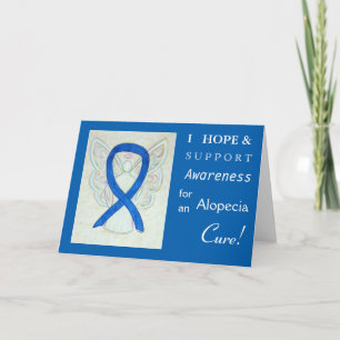 Tarjeta de saludo de la cinta azul Alopecia Awaren