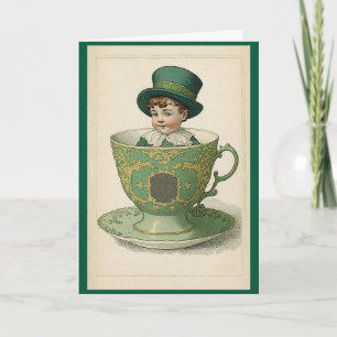 Tarjeta De Saludo De La Copa De Té De Irlanda