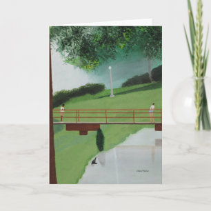 Tarjeta de saludo de la escena Caminantes en el pa