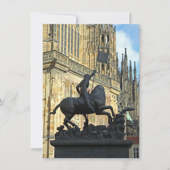 Tarjeta de saludo de la estatua de Praga (Anverso)