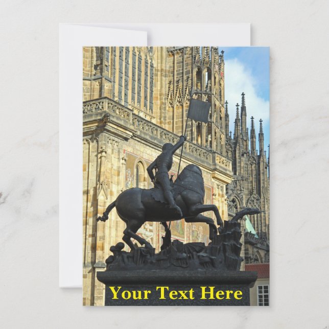 Tarjeta de saludo de la estatua de Praga personali (Anverso)