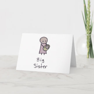 Tarjeta de saludo de la hermana mayor de Little On