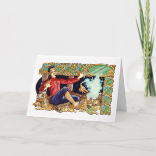 Tarjeta de saludo de la lámpara de Aladdin