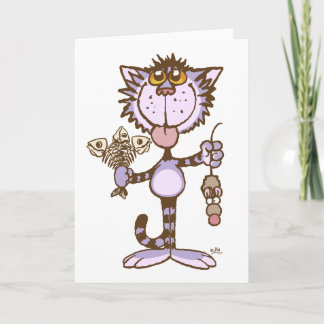 Tarjeta de saludo de la muestra de amor de gato Ki
