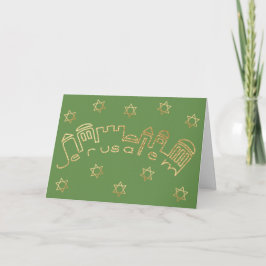 Tarjeta de saludo de la Pascua "Gold Jerusalem"
