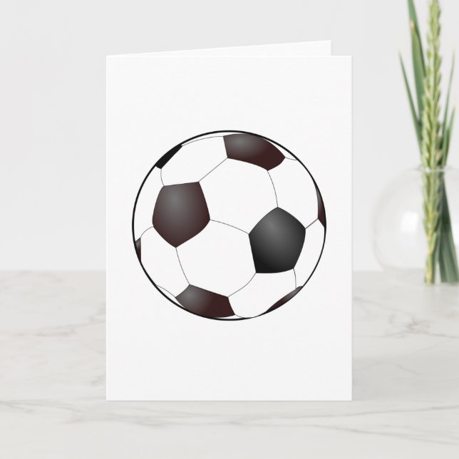 Tarjeta De Saludo De La Pelota De Fútbol Negra Y B (Anverso)